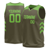 Custom Olive Mesh Basketball Athletic Performance Jersey