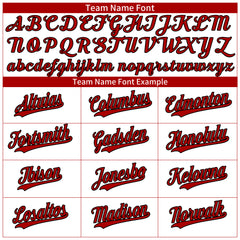 Custom Red Pinstripe Baseball Jersey Stitched Authentic Button Down Vintage Shirt