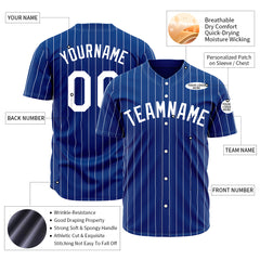 Custom Royal Pinstripe Mesh Fans Special Edition Authentic Baseball Jersey