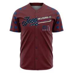 Custom Red National USA Flag Two Tone Shirts Authentic Vintage Baseball Jersey