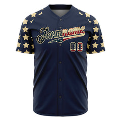 Custom Royal National USA Flag Two Tone Shirts Authentic Vintage Baseball Jersey