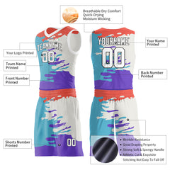 Custom Graffiti Pattern Basketball Uniform Personailzed Printed Athletic Sports Mesh Jersey