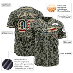 Custom National Flag Camo Fans Special Edition Authentic Vintage Baseball Jersey For Men Women Boy