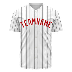Custom Pinstripe White Full Button Down Mesh Fans Special Edition Authentic Baseball Jersey