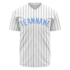 Custom Pinstripe WhiteFull Button Down Mesh Fans Special Edition Authentic Baseball Jersey