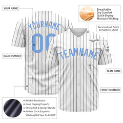 Custom Pinstripe WhiteFull Button Down Mesh Fans Special Edition Authentic Baseball Jersey