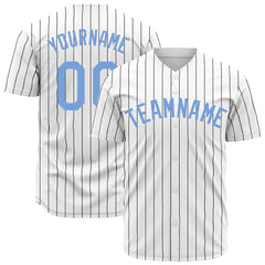 Custom Pinstripe WhiteFull Button Down Mesh Fans Special Edition Authentic Baseball Jersey
