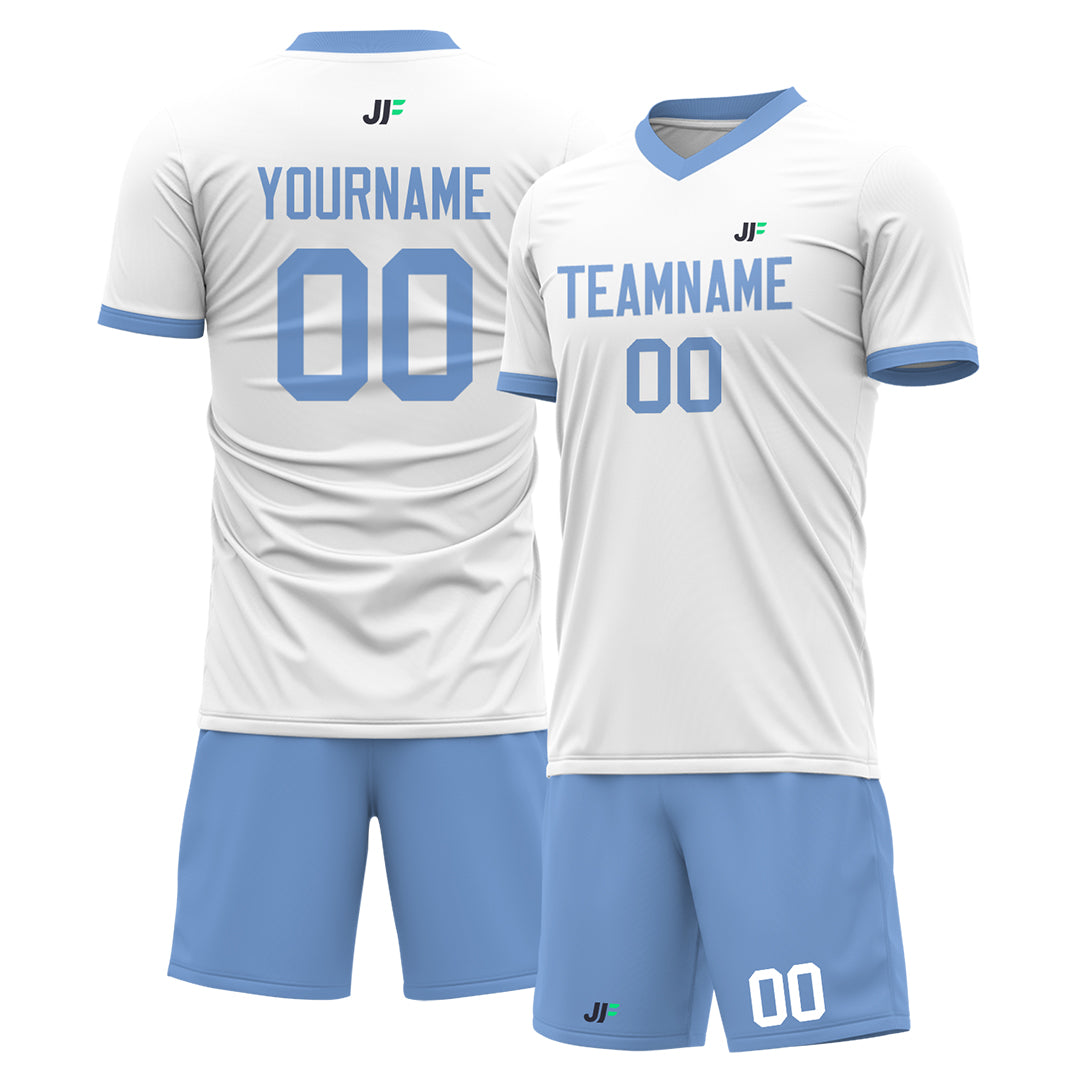 Custom WhiteSoccer Uniform For Adult Youth Fans Jersey