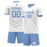 Custom WhiteSoccer Uniform For Adult Youth Fans Jersey