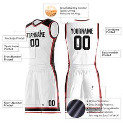 Custom White Basketball Uniform Personailzed Printed Athletic Mesh Jersey