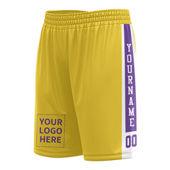 Custom Yellow Mesh Sports Basketball Shorts with Side Pockets