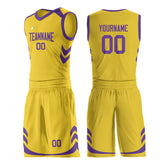 Custom Yellow Basketball Uniform For Adult Youth Fans Mesh Jersey