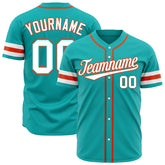 Custom Aqua Baseball Jersey Authentic Button Down Vintage Game Training Shirt