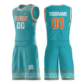 Custom Aqua Basketball Uniform Print Athletic V Neck Mesh Jersey Design Your Own Design Your Own