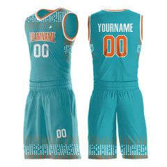 Custom Aqua Basketball Uniform Print Athletic V Neck Mesh Jersey Design Your Own Design Your Own