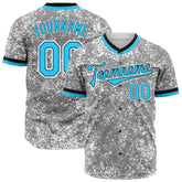 Custom Arctic Camouflage Personalized Blue Font Baseball Jersey Full Button Down Authentic Shirts