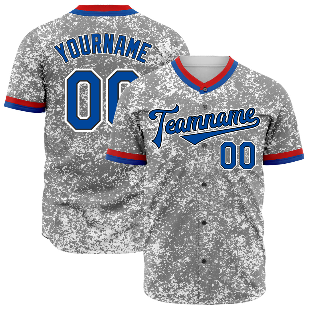 Custom Arctic Camouflage Personalized Blue Font Baseball Jersey Full Button Down Shirts