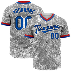 Custom Arctic Camouflage Personalized Blue Font Baseball Jersey Full Button Down Shirts