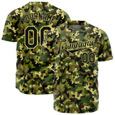 Custom Army Camo Baseball Jersey Full Button Down Fans Edition Authentic Shirt