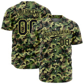 Custom Army Camo Baseball Jersey Full Button Down Fans Special Edition Authentic T Shirt