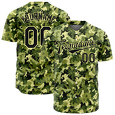 Custom Army Camo Baseball Jersey Full Button Fans Special Edition Authentic Shirt