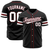 Custom Black Baseball Jersey Authentic Button Down Vintage Game Training Shirt