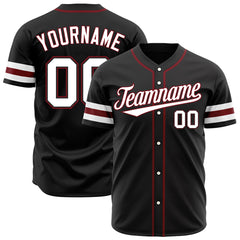 Custom Black Baseball Jersey Authentic Button Down Vintage Game Training Shirt