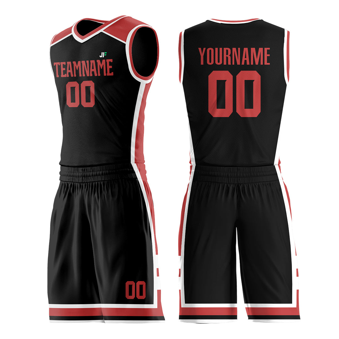 Custom Black Basketball Uniform Personailzed Printed Athletic Mesh Jersey