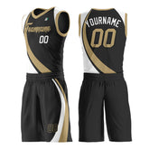 Custom Black Basketball Uniform Print Athletic V Neck Mesh Jersey