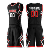 Custom Black Basketball Uniform Print Name Number Athletic V Neck Mesh Jersey Design Your Own