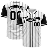 Custom Black Pinstripe Two Tone Authentic Vintage Baseball Jersey