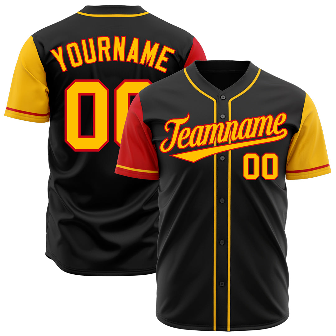 Custom Black Two Tone Fashion Baseball Jersey Authentic Hip Hop Sportswear TShirt