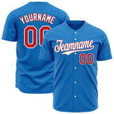 Custom Blue Baseball Jersey Authentic Hip Hop Button Down Vintage Shirt