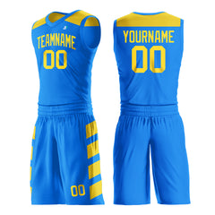 Custom Blue Basketball Uniform Print Name Number Logo Mesh Jersey