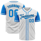 Custom Blue Pinstripe Two Tone Authentic Vintage Baseball Jersey