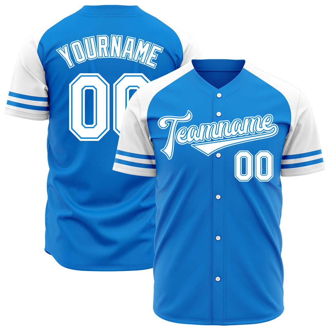 Custom Blue Two Tone Fashion Baseball Jersey Authentic Button Down Vintage Shirt