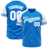 Custom Blue Two Tone Fashion Baseball Jersey Authentic Button Down Vintage Shirt