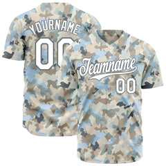 Custom Camo Baseball Jersey Full Button Down Fans Edition Authentic Shirt