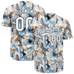 Custom Camo Baseball Jersey Full Button Down Fans Special Authentic Shirt