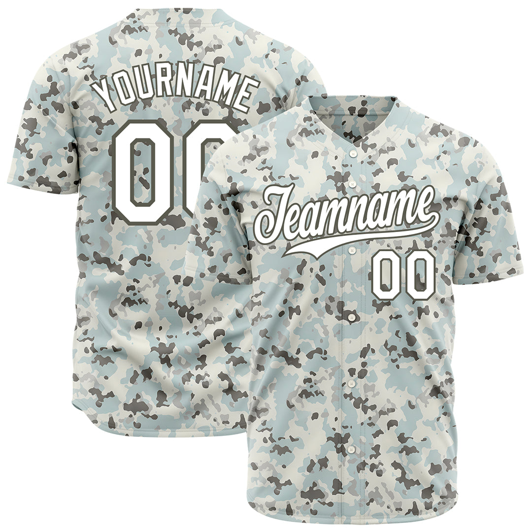 Custom Camo Baseball Jersey Full Button Down Fans Special Edition Authentic T Shirt