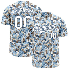 Custom Camo Baseball Jersey Full Button Down Fans Special Edition Neck Shirt