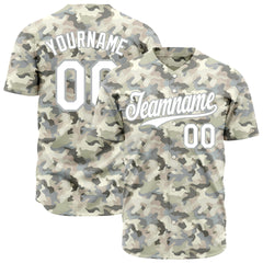 Custom Camo Baseball Jersey Full Button Down Fans Special Edition Shirt