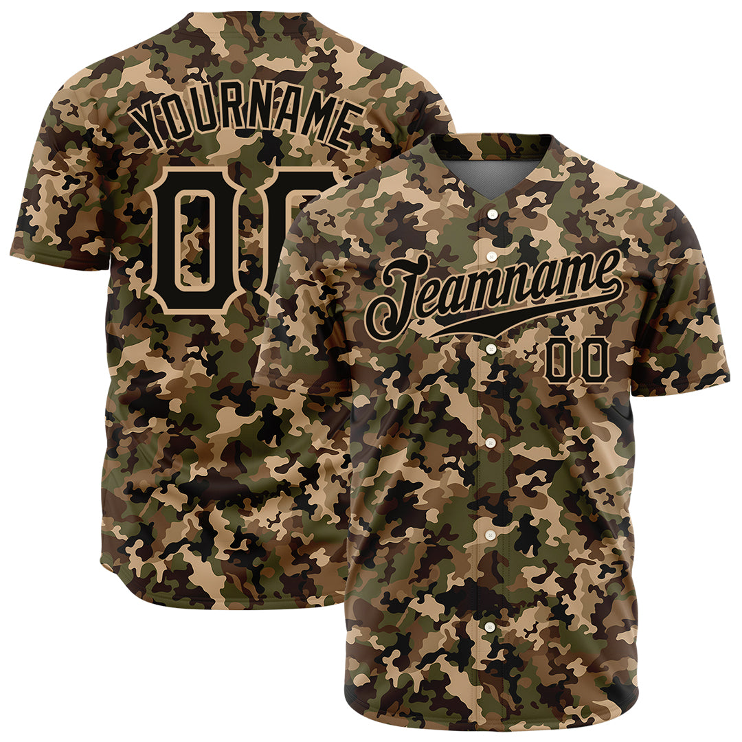 Custom Digital Camo Baseball Jersey Full Button Down Fans Special Edition Authentic Shirt
