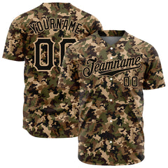 Custom Digital Camo Baseball Jersey Full Button Down Fans Special Edition Authentic Shirt