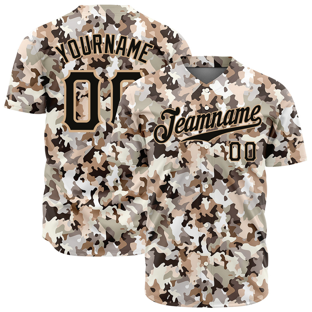 Custom Digital Camo Baseball Jersey Full Button Down Fans Special Edition T Shirt