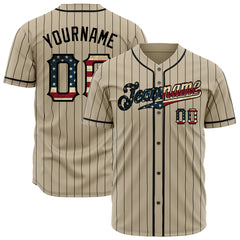 Custom Gold National Flag Pinstripe Fans Special Edition Authentic Vintage Baseball Jersey