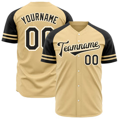 Custom Gold Two Tone Fashion Baseball Jersey Authentic Button Down Vintage Shirt