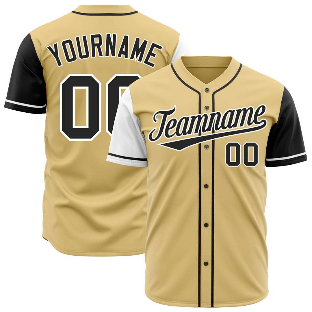 Custom Gold Two Tone Fashion Baseball Jersey Authentic Hip Hop Sportswear TShirt