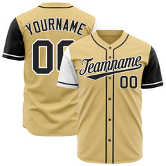 Custom Gold Two Tone Fashion Baseball Jersey Authentic Hip Hop Sportswear TShirt