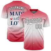 Custom Gradient Color Valentine's Day Baseball Jersey Fans Special Edition Authentic Full Button Down Shirt